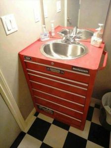 From the Kennedy roll away catalogue this season- 7 drawer vanity w/ SSS sink and 3 month supply of Lava hand soap